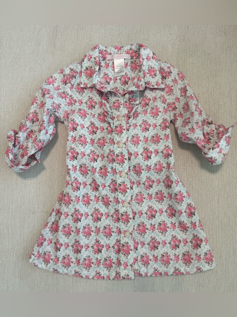 Janie Jack Dress Girl 12-18 months  
Yorkshire Princess Floral Corduroy
Pink